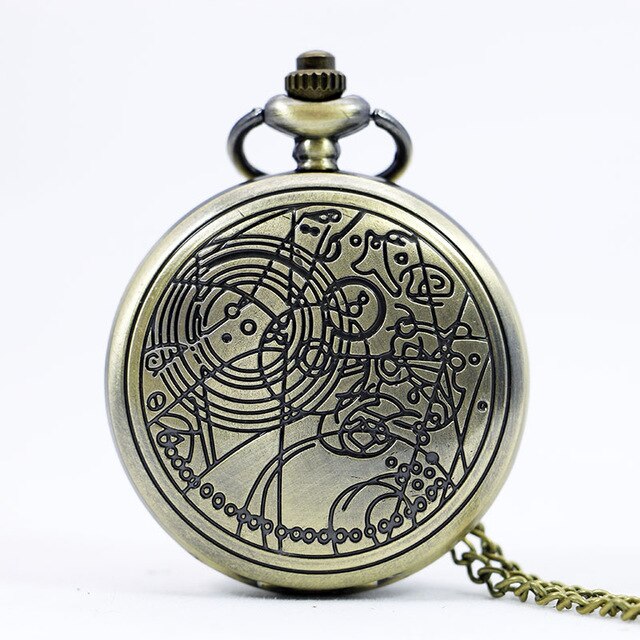 Retro Smooth Silver Polish Quartz Fob Pocket Watches Pendant with Chain