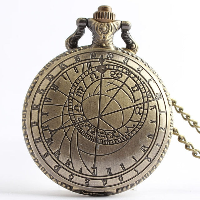 Retro Smooth Silver Polish Quartz Fob Pocket Watches Pendant with Chain